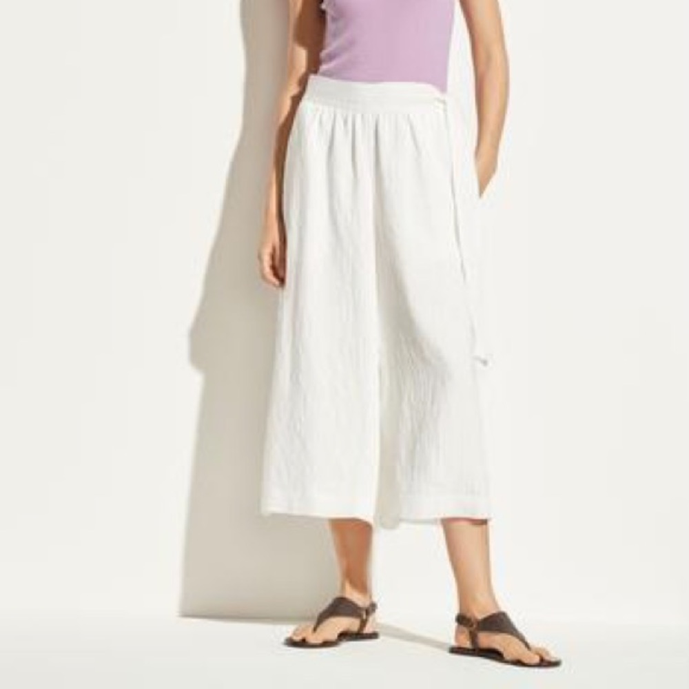 Brand New White Vince Side Tie Culotte